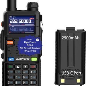 BAOFENG 5RM Ham Radio 10W Handheld (Upgraded of UV-5R) Walkie Talkies Long Range NOAA Weather Receiver Two Way Radio UV5R for Adults Camping Hunting Hiking, Frequency Copy, USB C Charger, 999CH