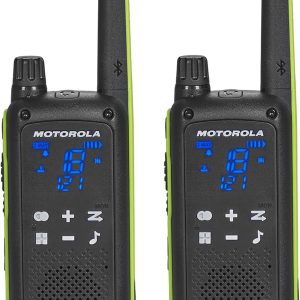 Motorola Solutions T803 Two-Way Radio Walkie Talkie 35 mi. Bluetooth w/Charging Dock 2-Pack (Lime Green)