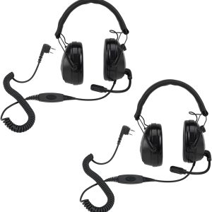 Retevis EHK012 Two Way Radio Headset with Mic,Noise Reduction,Head Volume Adjust,for RT22 RT21 RT68 H-777,Compatible with Baofeng BF-888S F8HP 5RM Walkie Talkie,Walkie Talkie Headphone(2 Pack)