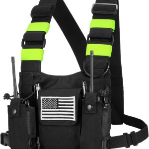 abcGoodefg Radio Chest Harness Chest Front Pack Pouch Holster Vest Rig for Two Way Radio Walkie Talkie(Rescue Essentials)