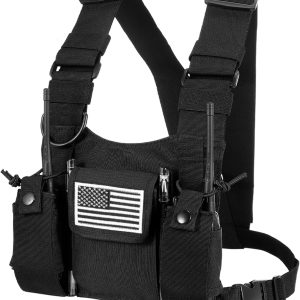 abcGoodefg Radio Chest Harness Chest Front Pack Pouch Holster Vest Rig for Two Way Radio Walkie Talkie(Rescue Essentials)