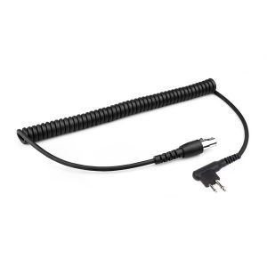 2-Pin to 5-Pin Coil Cord Cable for Motorola Two Way Handheld Walkie Talkie and Radio Headsets