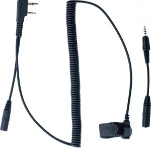 BTECH Universal 2-Pin K1 to 3.5mm Audio Adapter with One-Touch PTT – Premium Compatibility with BaoFeng, Kenwood Radios & 3.5mm Headsets with in-Line Mics