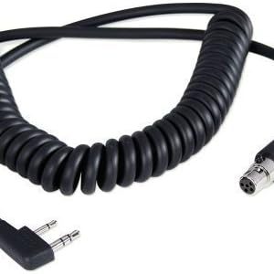 Rugged Radios CC-Ken 2-Pin to 5-Pin Coil Cord Adaptor Cable for Racing Radios Electronics Communications Kenwood & Baofeng – Connects to Headset and Two Way Handheld Radio Black