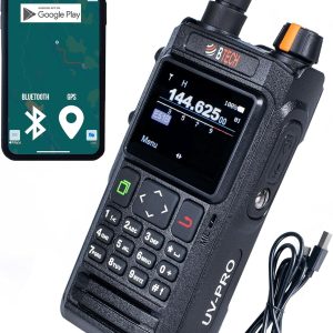 BTECH UV-PRO IP67 Dual Band VHF/UHF Two-Way Radio | Bluetooth, GPS, APRS, USB-C, NOAA Alerts, Aviation RX, App Text Messaging