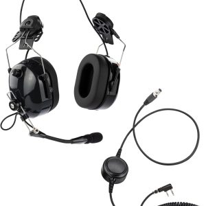 ArrowMax ASH1042-BK-K2 Dual Muff PNR Hard Hat Headset with PTT and Noise Cancelling MIC Compatible with BaoFeng BTECH UV-5R UV-5RA UV-5RE UV-5R3 Kenwood 2-PIN NX-1200 NX-1300 NX-P1200 NX-P1300 NX-3220